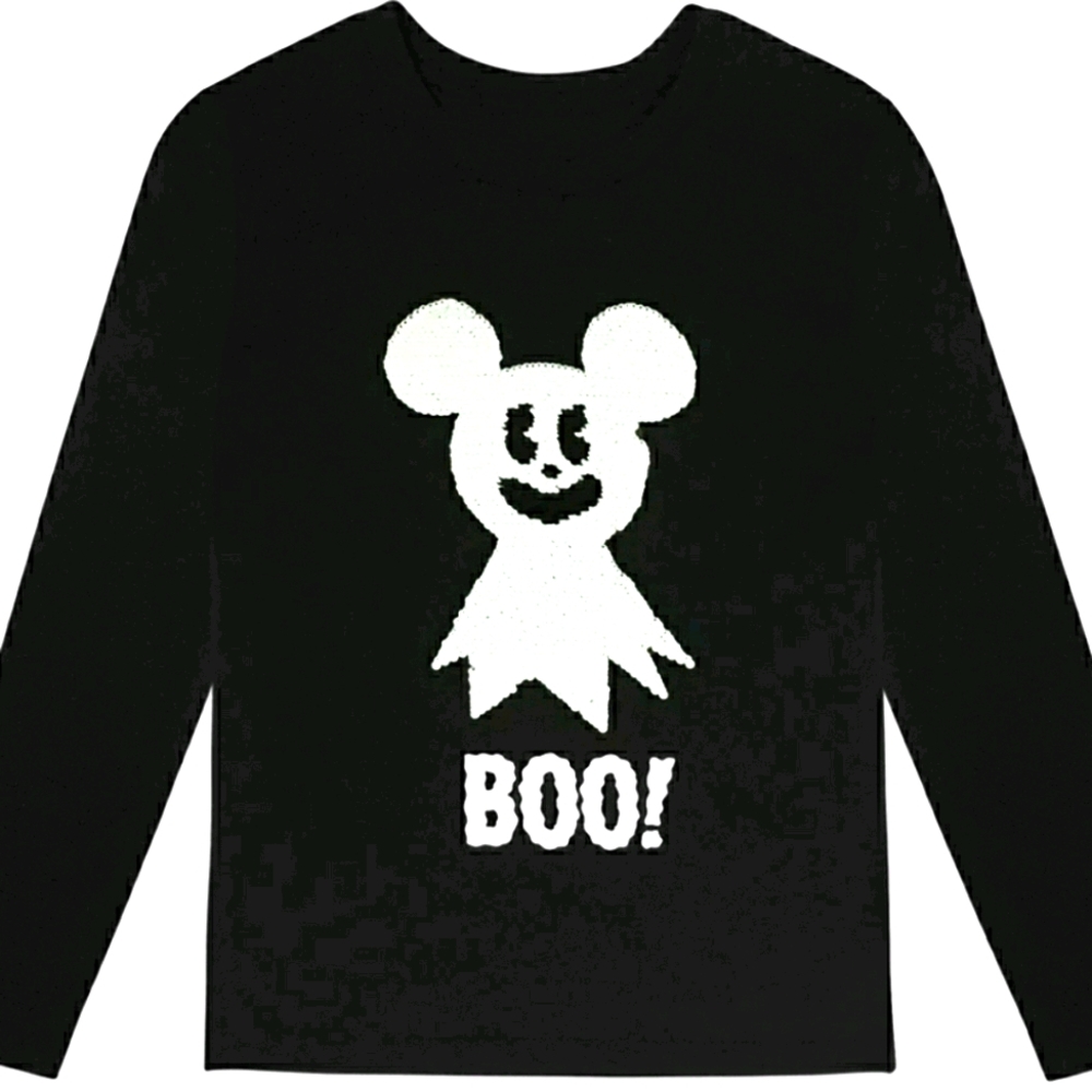 Disney Mickey Mouse shirt ghost Flip SEQUIN Halloween Long Sleeve 5/6 - Picture 1 of 11
